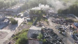 Cжигание медотходов в поселке Малышева Свердловской обл.